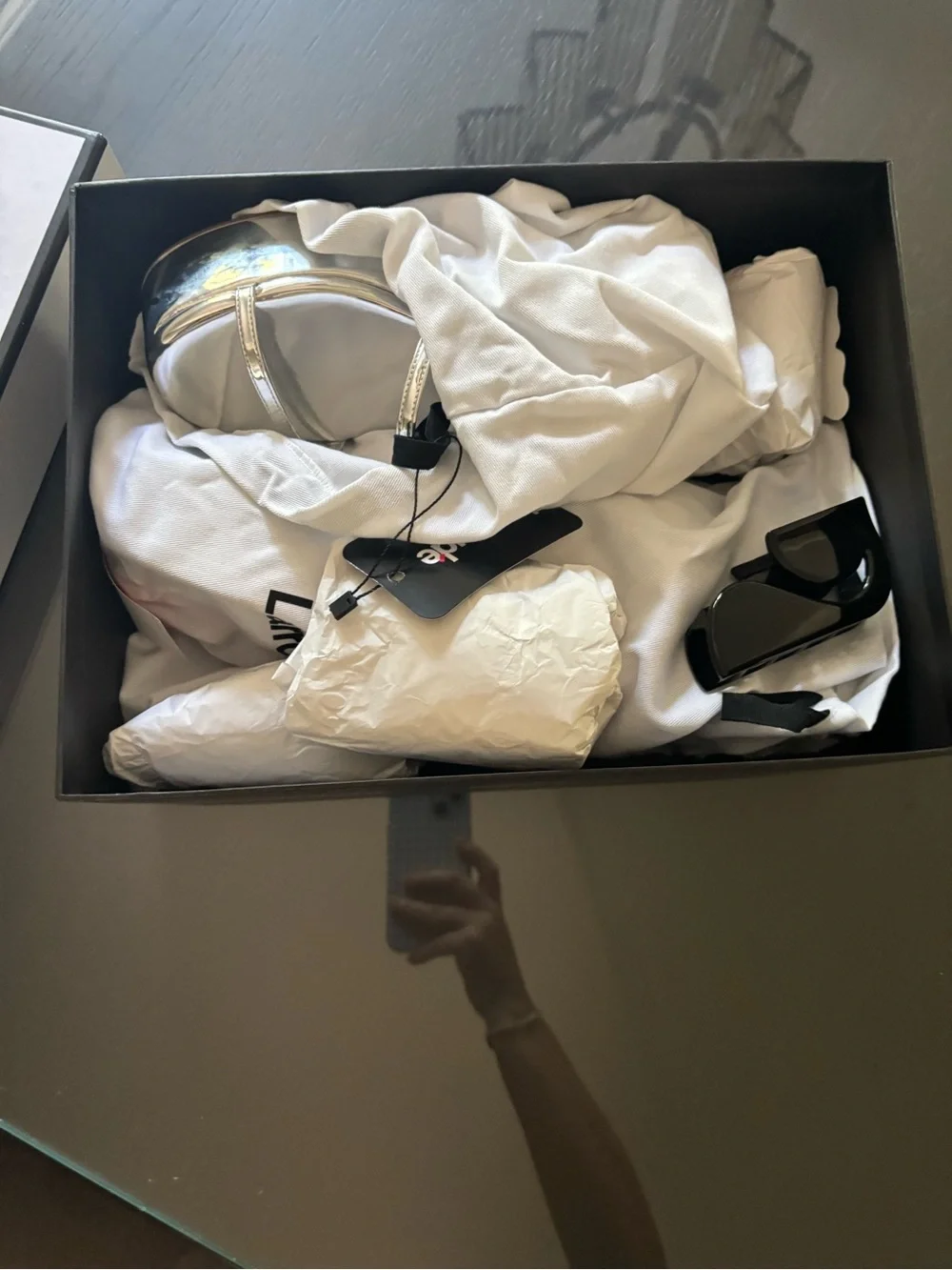 Larroude Silver Mirrored Platform flatform Sandals
